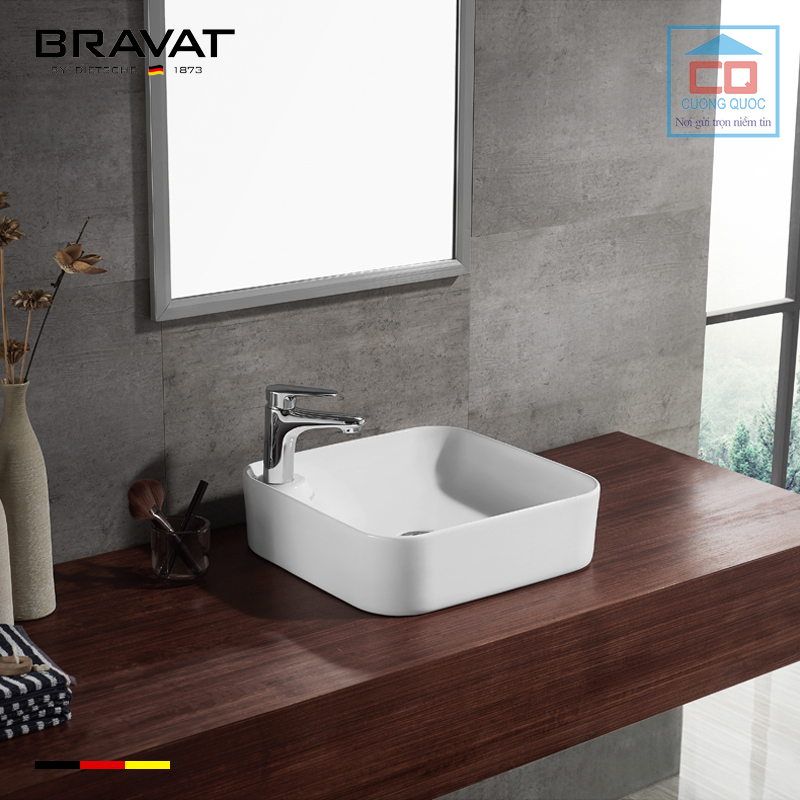 Chậu rửa mặt lavabo Bravat C22238W-1-ENG đặt bàn