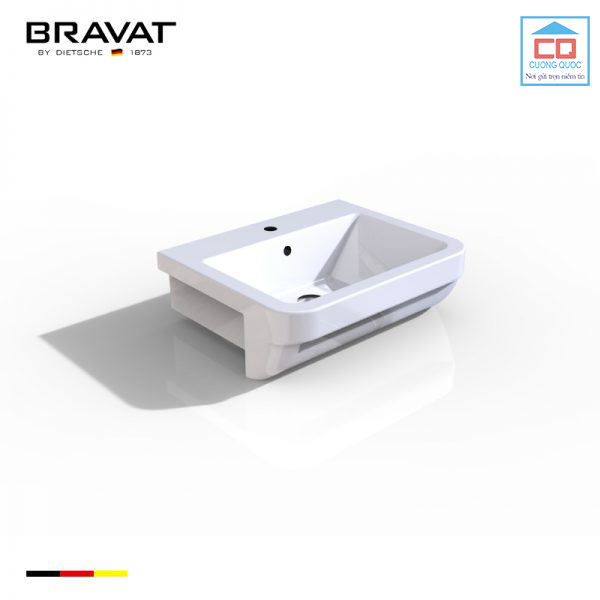 Chậu rửa mặt lavabo Bravat C22360W-1-ENG bán âm bàn