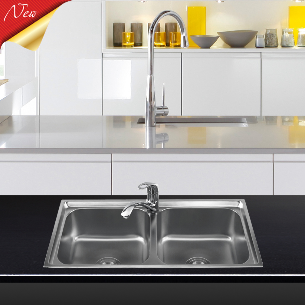 Chậu rửa bát inox Sơn Hà 2 hố cân S82 chậu Inox SUS304 cao cấp