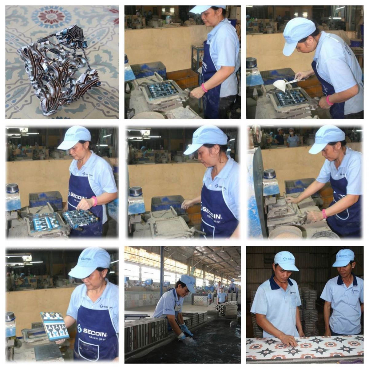 quá trình làm gạch bông